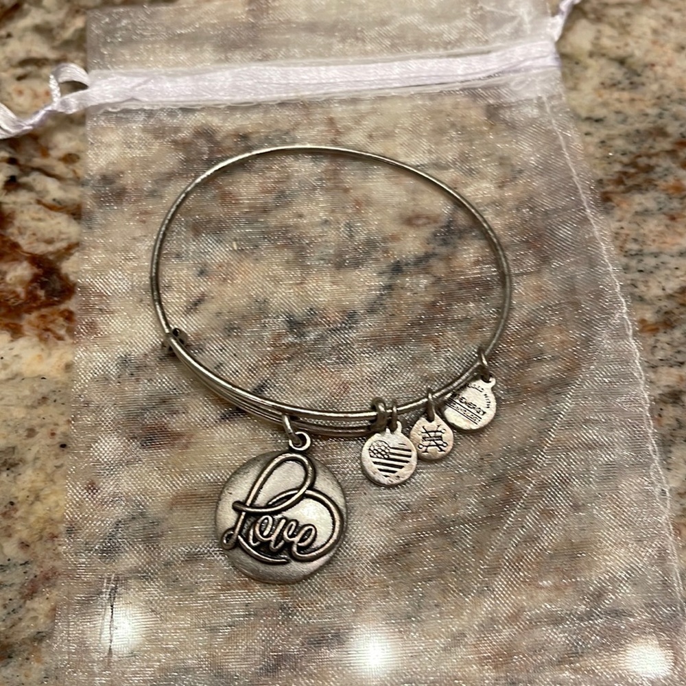 Alex and Ani Silver Love Charm Bracelet